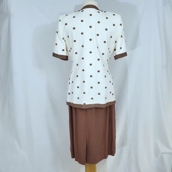 Vintage White & Brown Polkadot Blazer - Picture 7 of 11